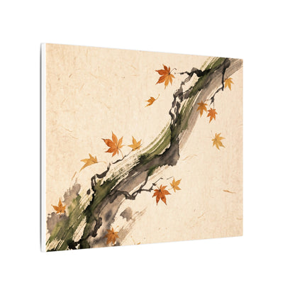 Ink Brushstroke Autumn Canvas Art | Zen Calm Design