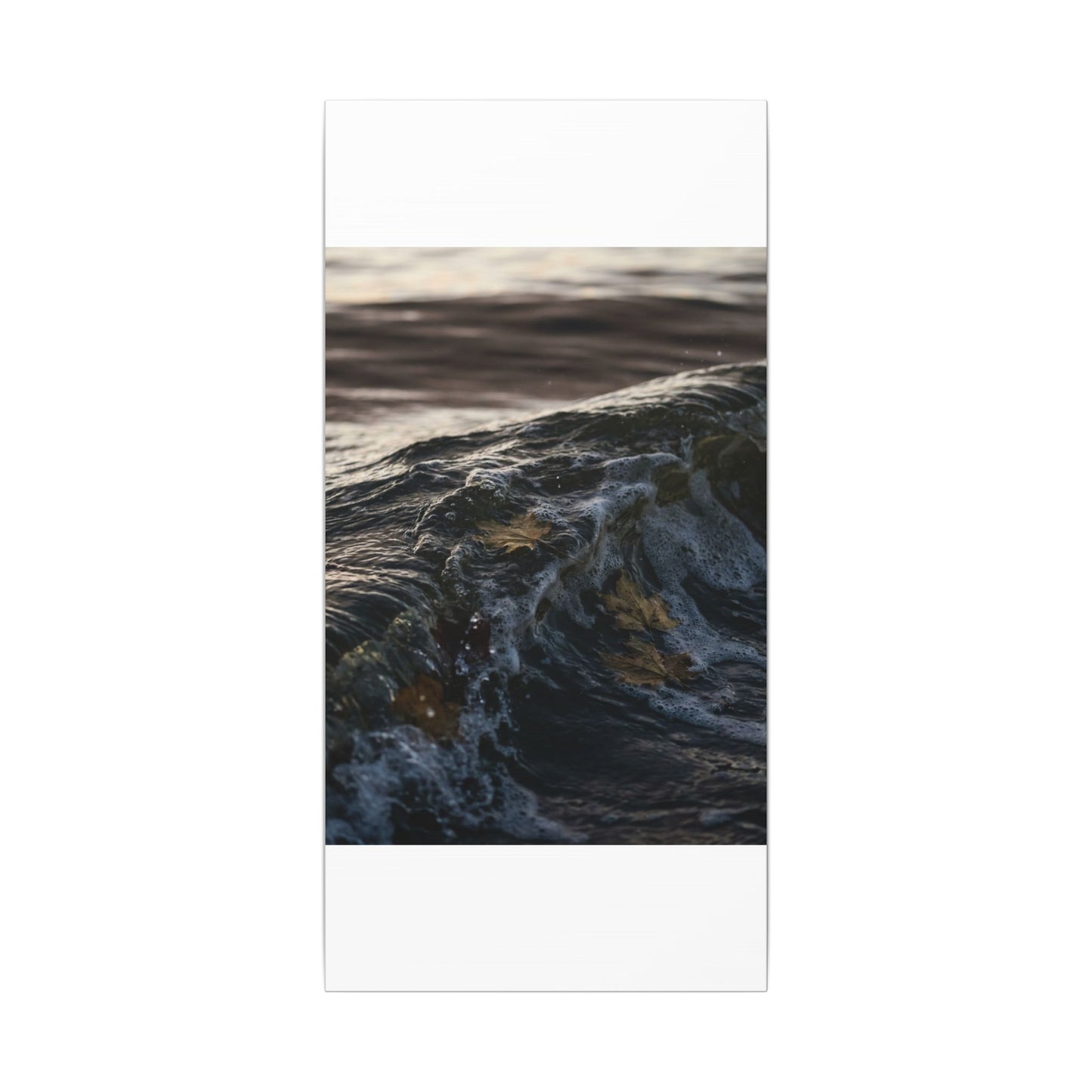 Dark Japandi Ocean Wave in Dawn | Moody Minimal Canvas Art
