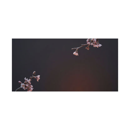 Dark Japandi Cherry Blossom in Candlelight | Moody Minimal Canvas Art