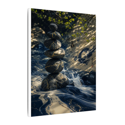 Kintsugi River Stones in Dappled | Broken Beauty Canvas Art