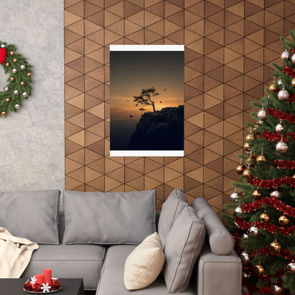 Pine Tree Wall Art Print | Autumn Dark Japandi Moody Minimal Art