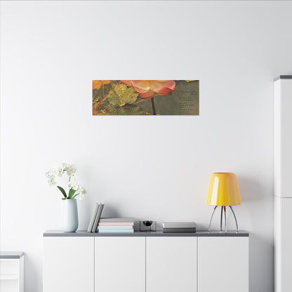 Autumn Lotus Flower Herbarium Canvas Art | Rustic Decor