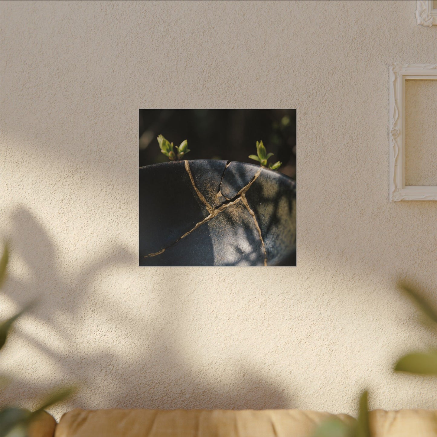 Seijaku Broken Pottery Canvas Art - Dark Japandi Shadow Zen