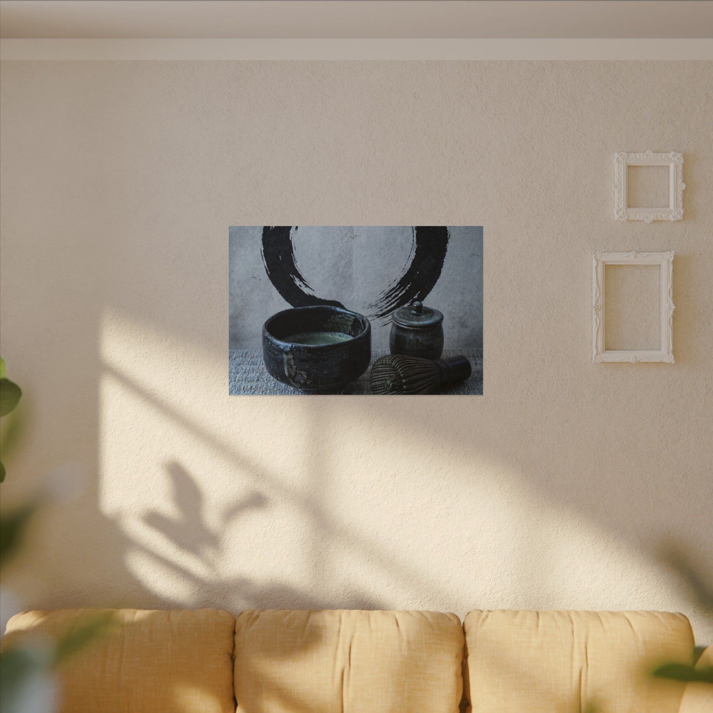 Tea Ceremony Canvas Art | Winter Zen Enso Art