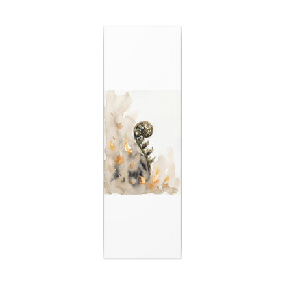 Fern Unfurling Watercolor Canvas Art | Earthy Japandi Art