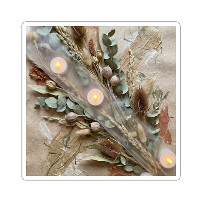 Dried Flowers Texture Sticker | Elegant Japandi Art Art Print