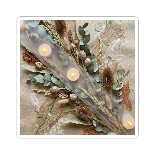 Dried Flowers Texture Sticker | Elegant Japandi Art Art Print
