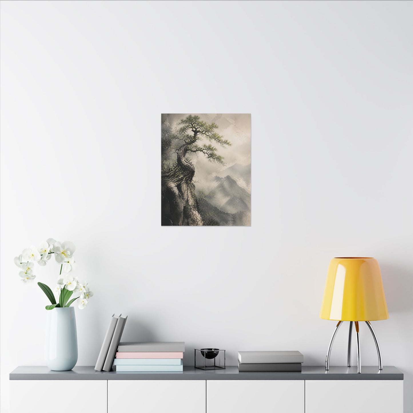 Spring Pine Tree Watercolor Canvas Art | Warm Decor