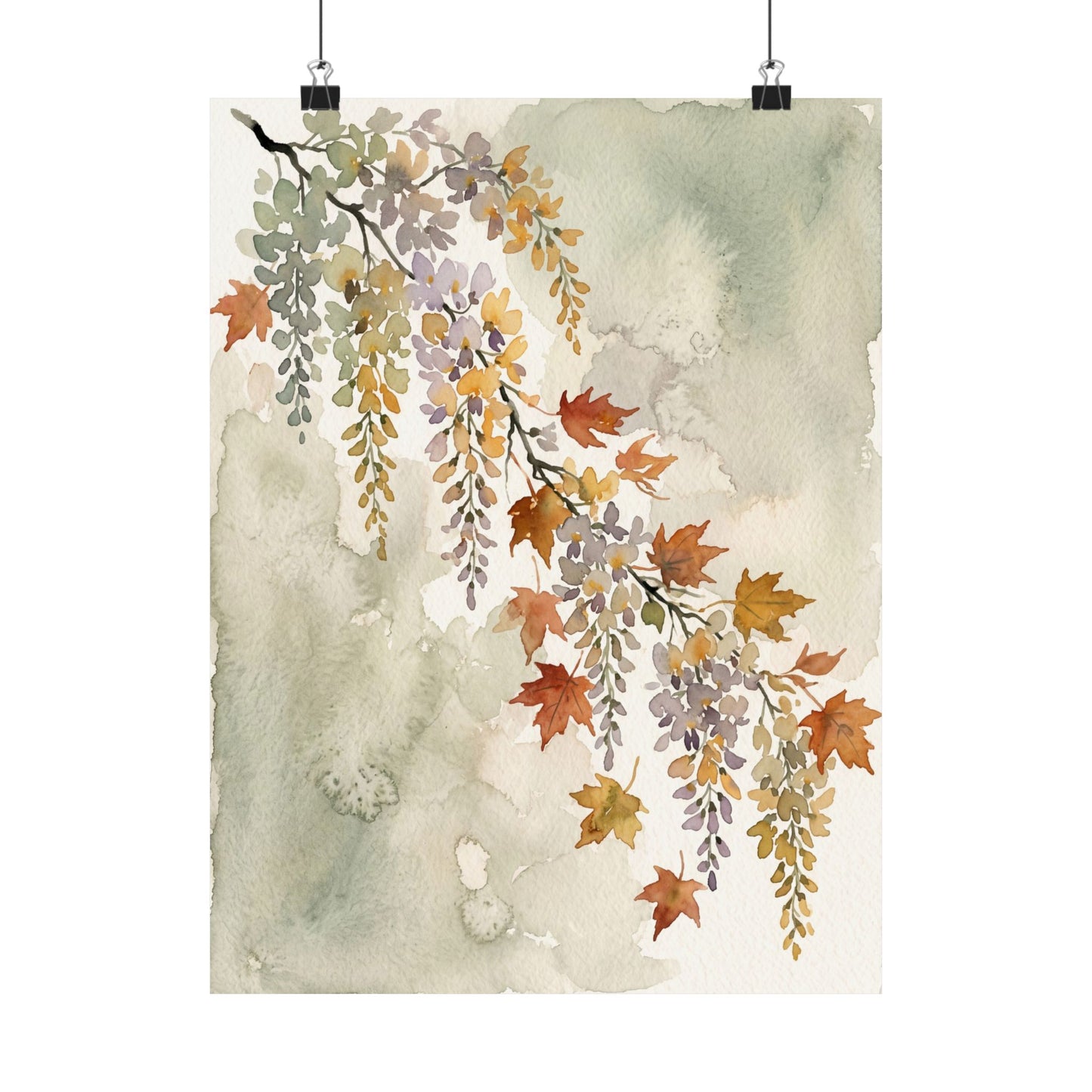 Golden Hour Wisteria Wall Art Print - Japandi Ma