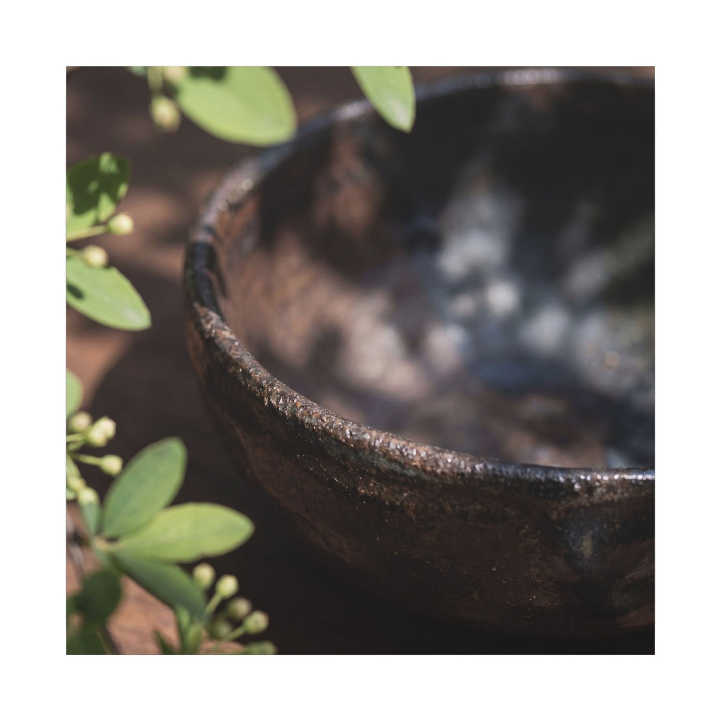 Ceramic Bowl Shadow Zen Canvas Art | Moody Dark Japandi Art