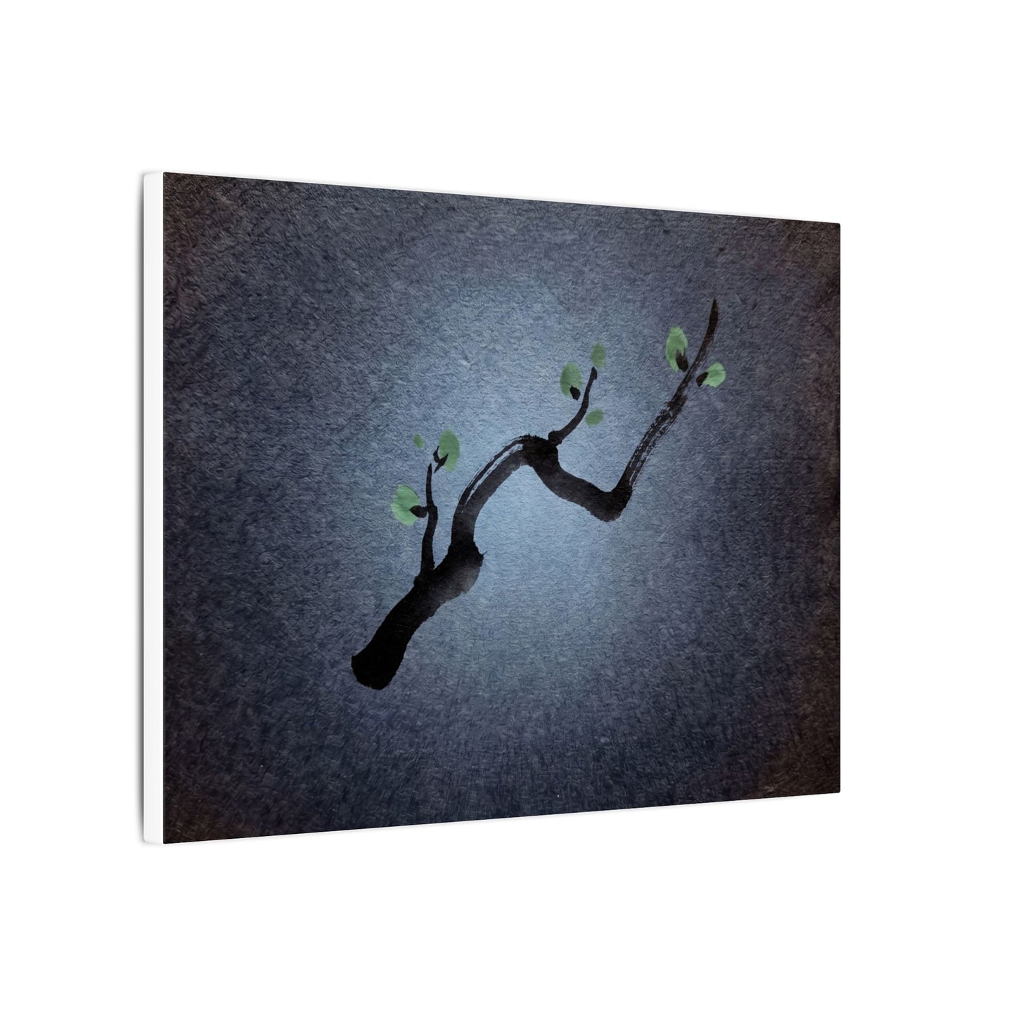 Ink Brushstroke Canvas Art | Spring Dark Japandi Moody Minimal Art