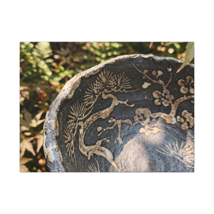 Ceramic Bowl Canvas Art | Summer Japandi Japanese Pattern Art Art Print