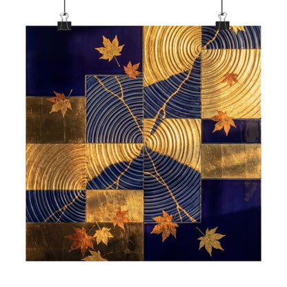 Water Ripple Autumn Wall Art Print | Kintsugi Beautiful Design Art Print