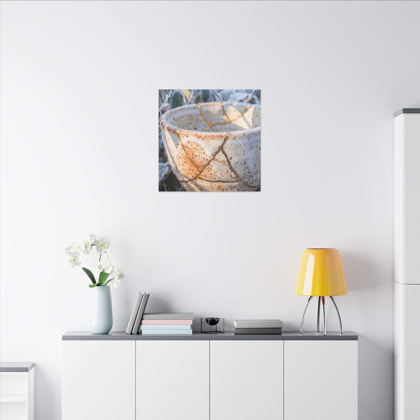 Resilient Ceramic Bowl Canvas Art - Gold Vein Kintsugi