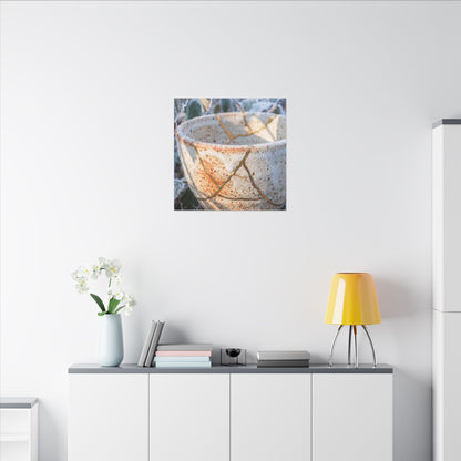 Resilient Ceramic Bowl Canvas Art - Gold Vein Kintsugi