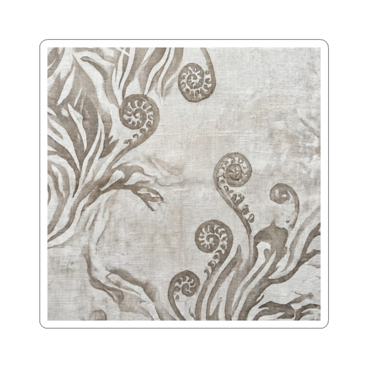 Fern Unfurling Summer Sticker | Japandi Neutral Design Art Print