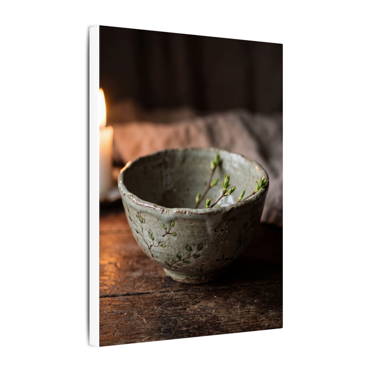 Ceramic Bowl Spring Canvas Art | Japandi Neutral Design