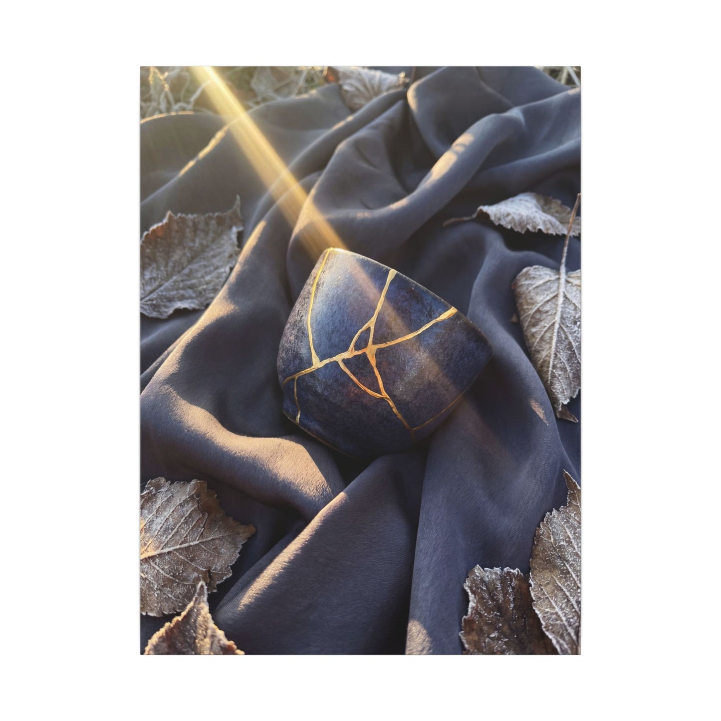 Winter Silk Drape Gold Repair Canvas Art | Artful Decor