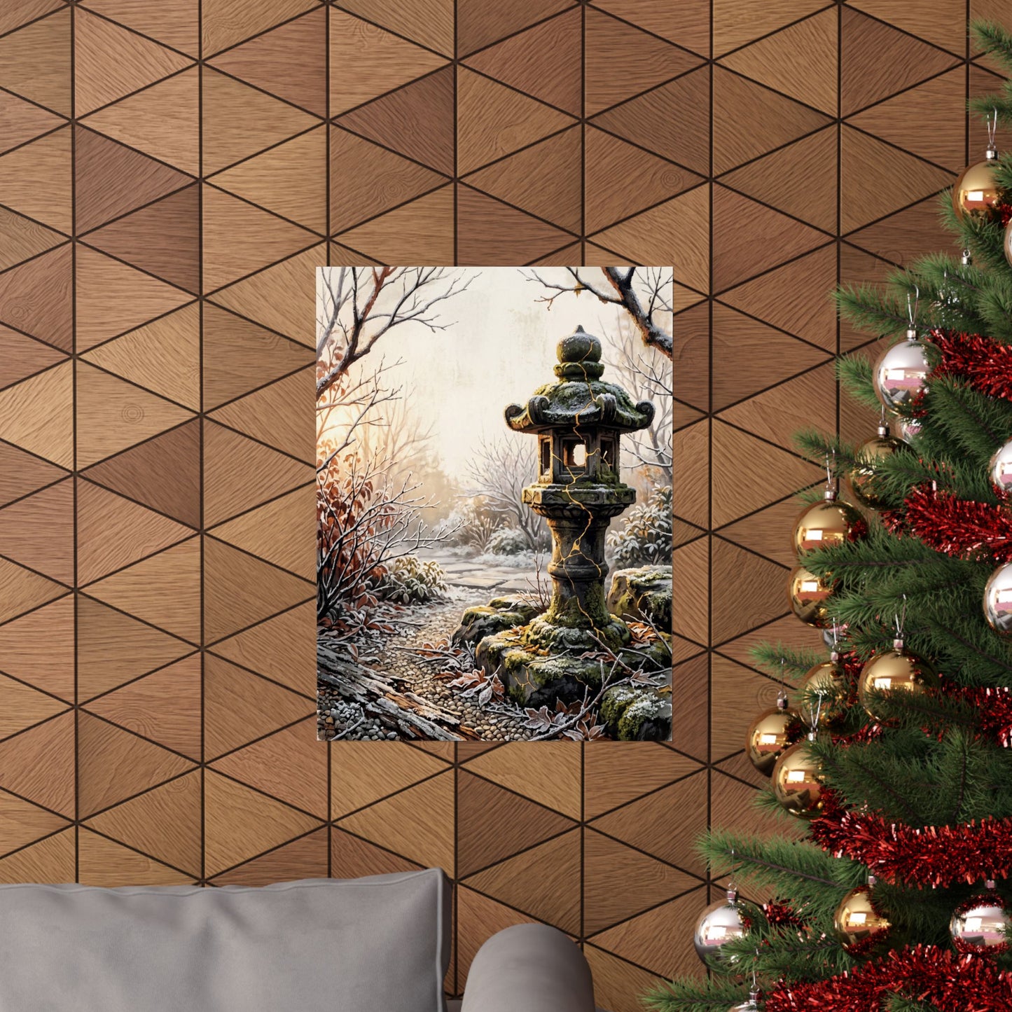 Healing Stone Lantern Wall Art Print - Broken Beauty Kintsugi