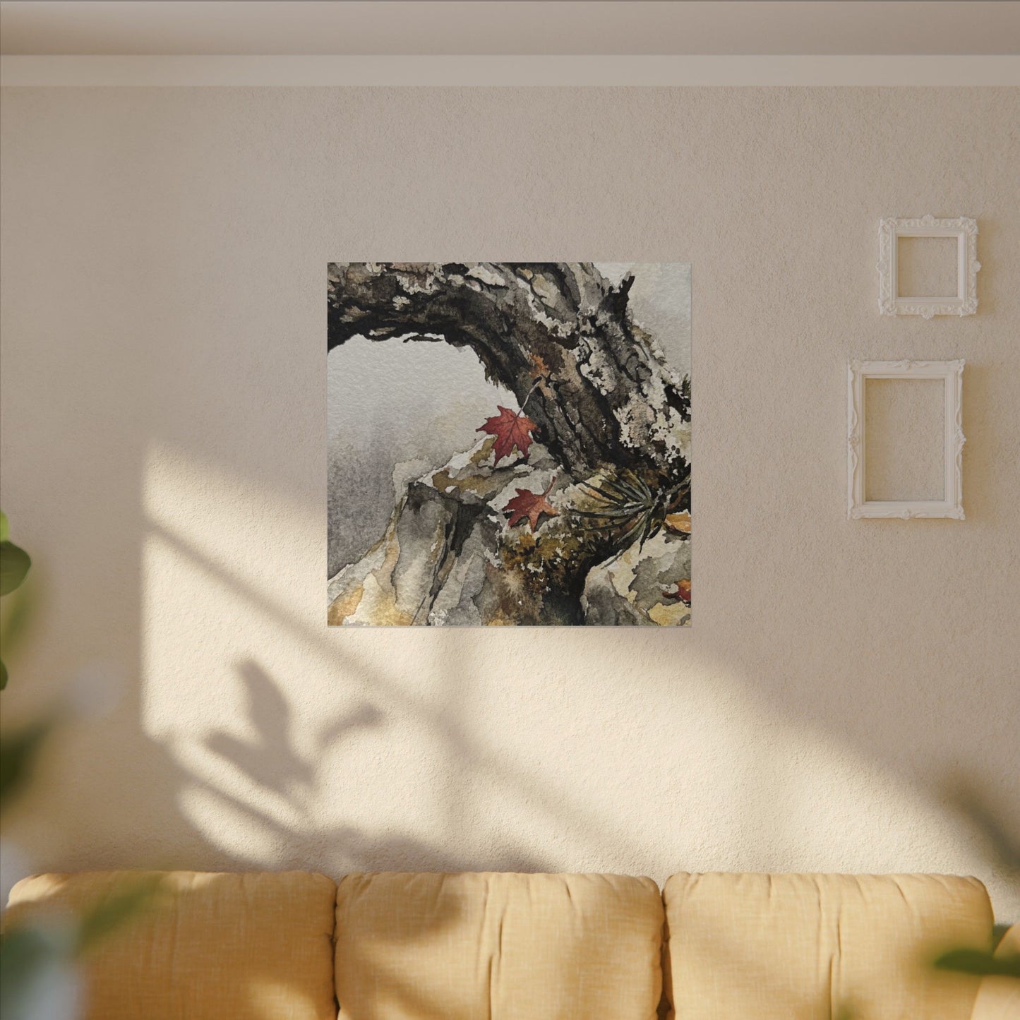 Pine Tree Autumn Canvas Art | Japandi Earthy Design