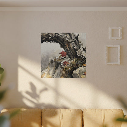 Pine Tree Autumn Canvas Art | Japandi Earthy Design