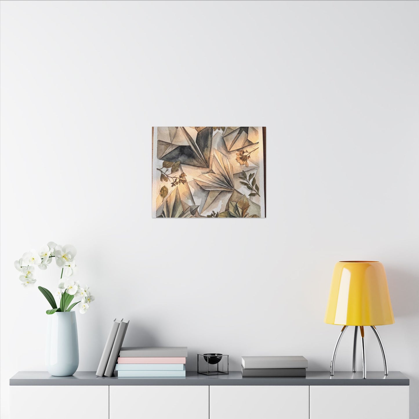 Golden Hour Paper Fold Canvas Art - Japandi Seijaku
