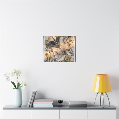 Golden Hour Paper Fold Canvas Art - Japandi Seijaku