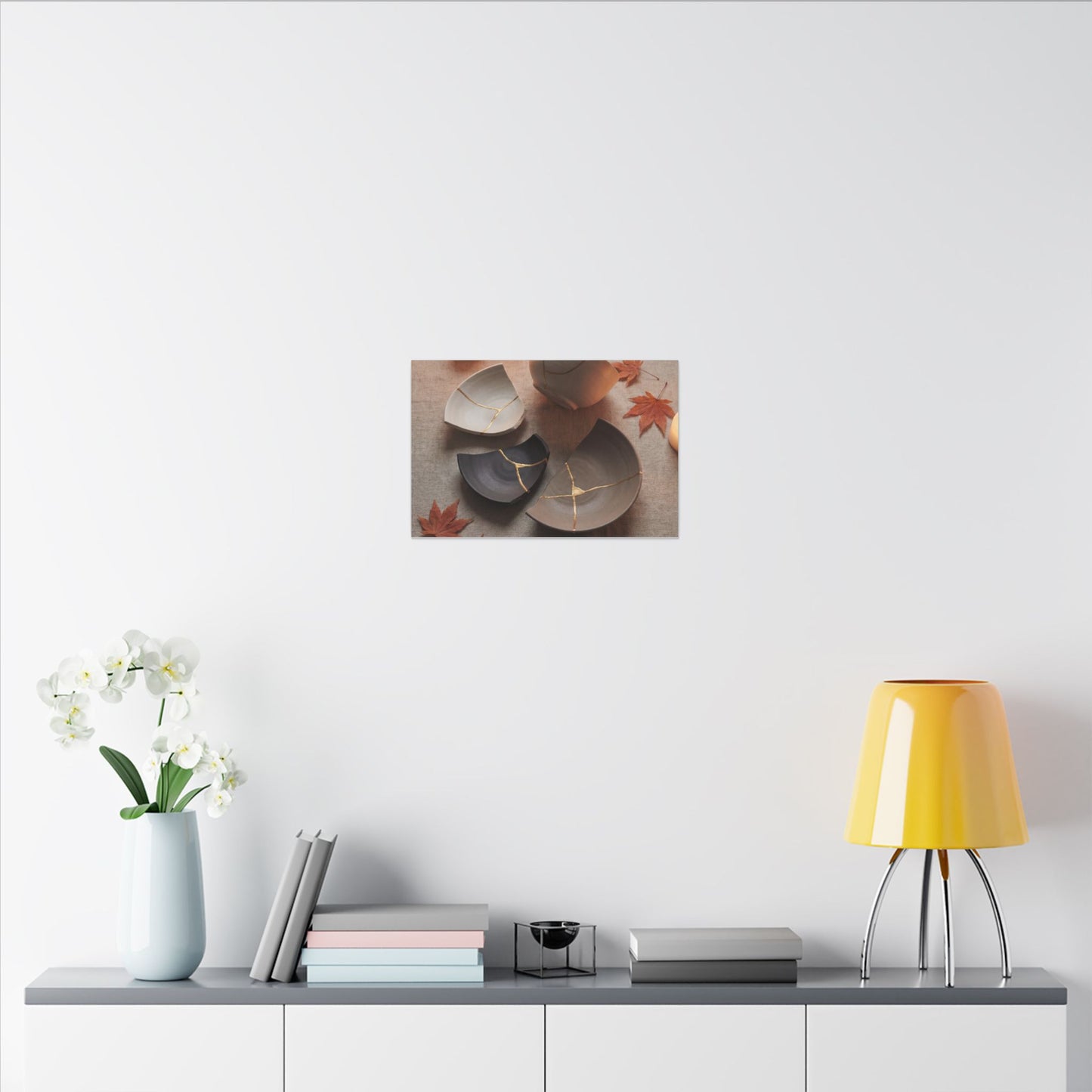 Candlelight Broken Pottery Canvas Art - Japandi Ma