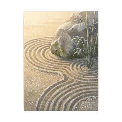 Rock Garden Winter Canvas Art | Zen Peaceful Design