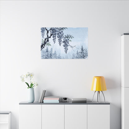 Seijaku Wisteria Canvas Art - Zen Sumi E