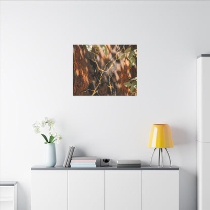 Kanso Rust Patina Canvas Art - Kintsugi Gold Vein