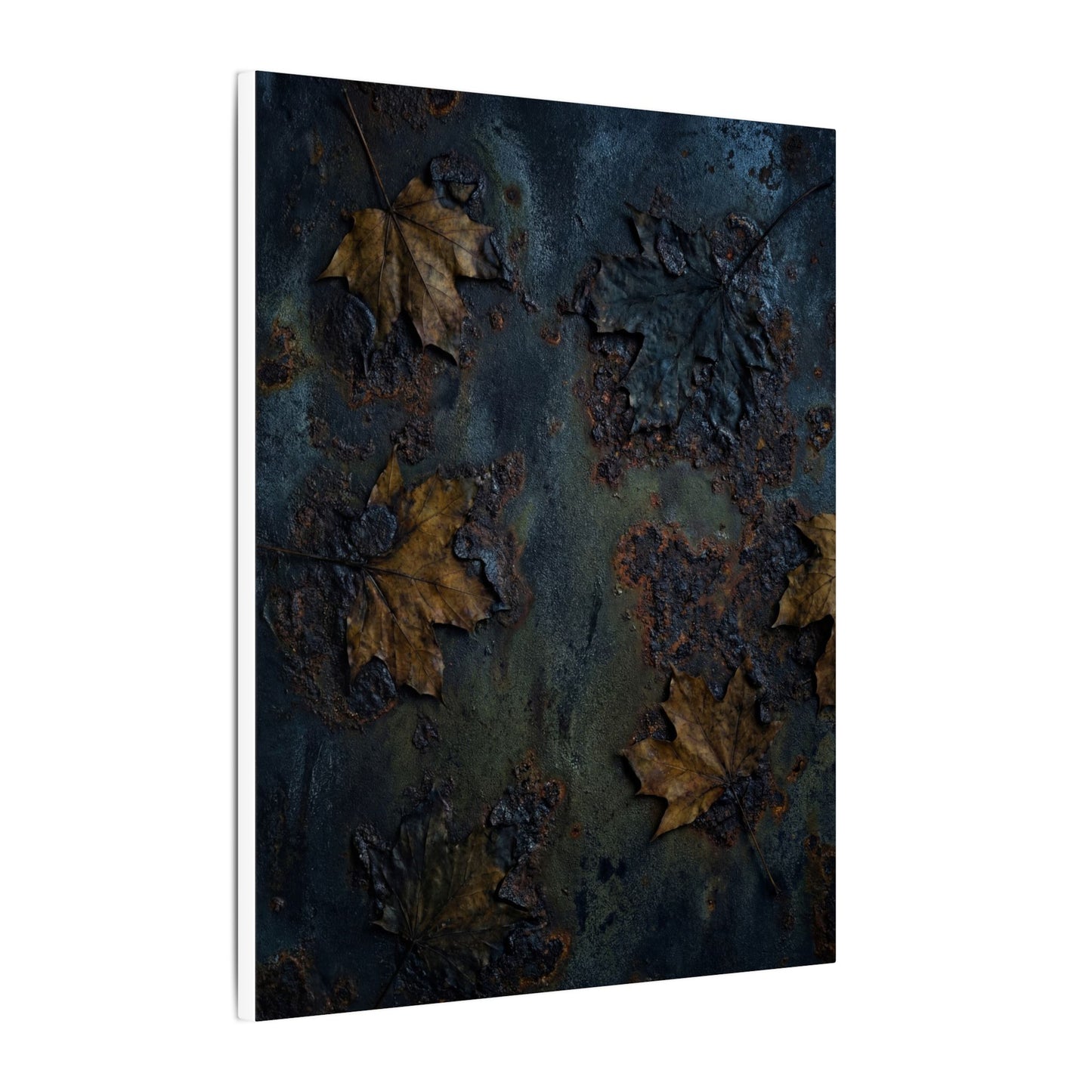 Shibui Rust Patina Canvas Art - Dark Japandi Charcoal Ink