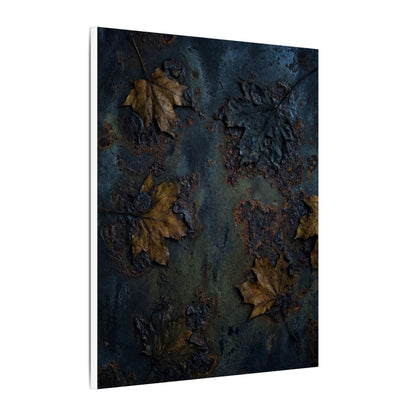 Shibui Rust Patina Canvas Art - Dark Japandi Charcoal Ink