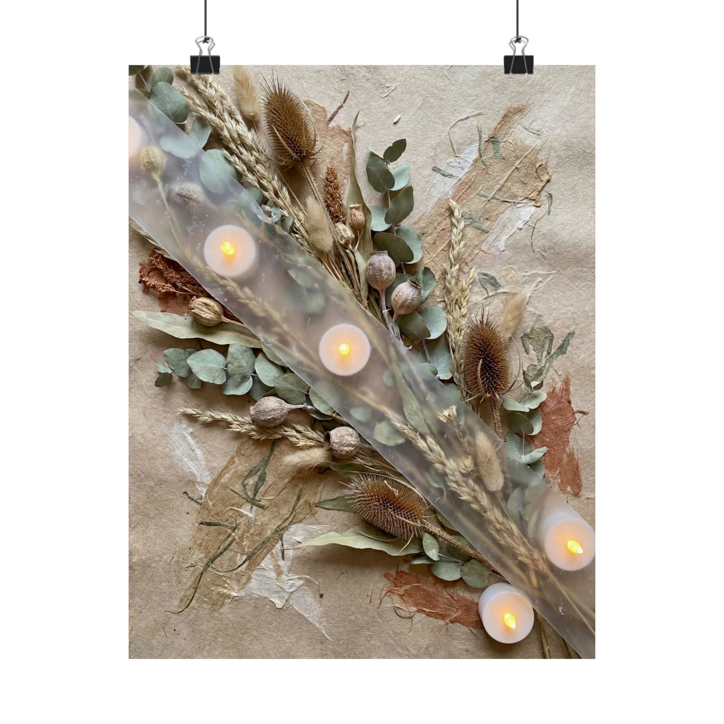 Dried Flowers Wall Art Print | Winter Japandi Texture Art Art Print