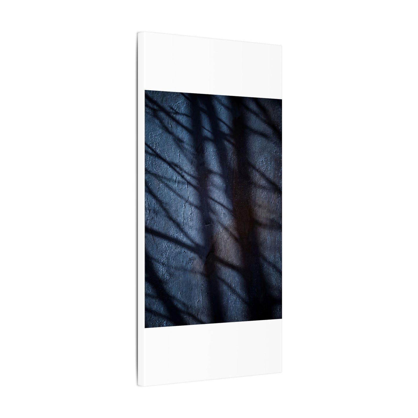 Dark Japandi Shadow Play in Moonlight | Moody Minimal Canvas Art
