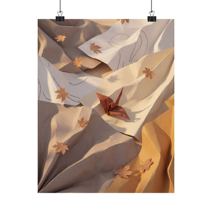 Paper Fold Wall Art Print | Autumn Japandi Minimal Line Art Art Print
