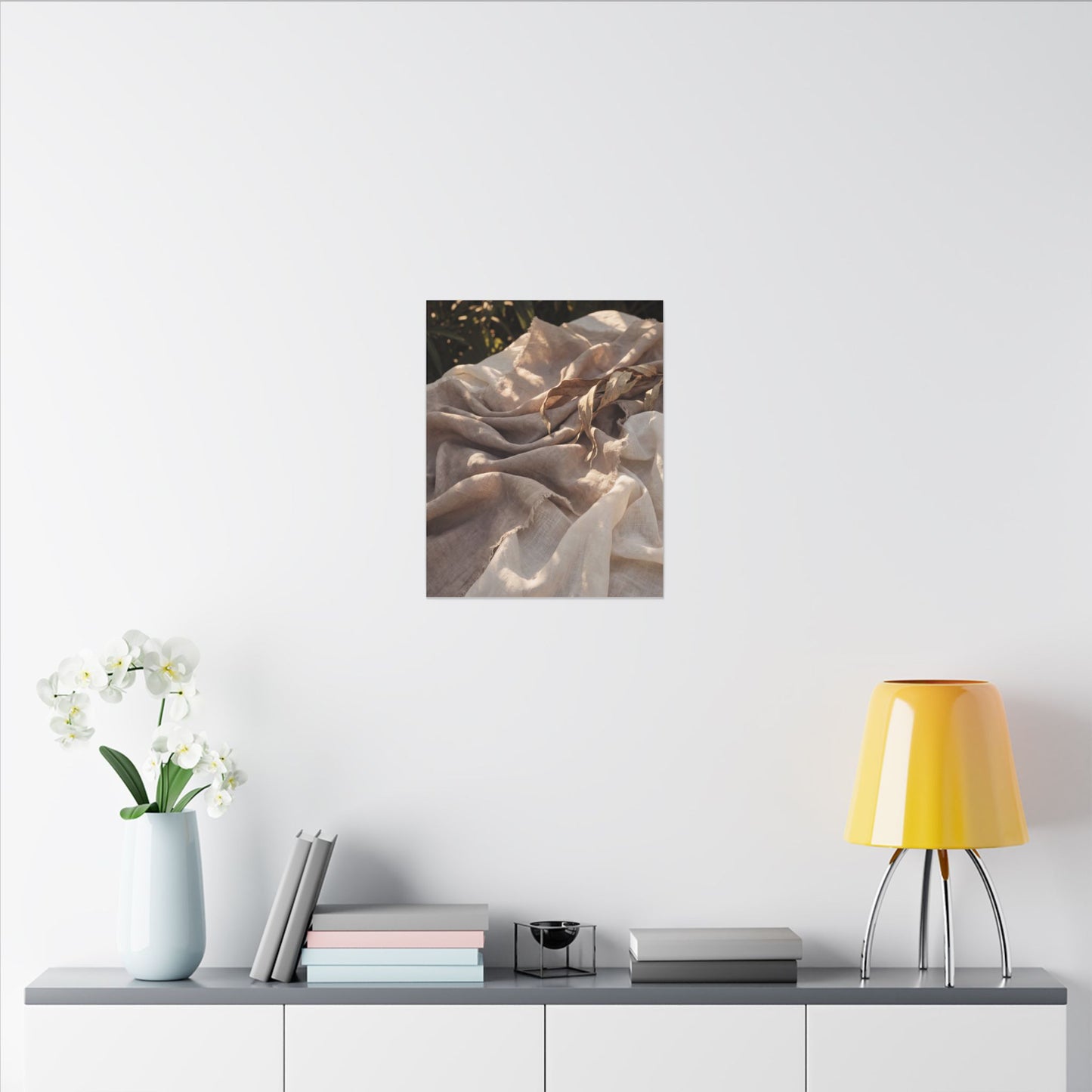 Silk Drape Summer Canvas Art | Japandi Neutral Design