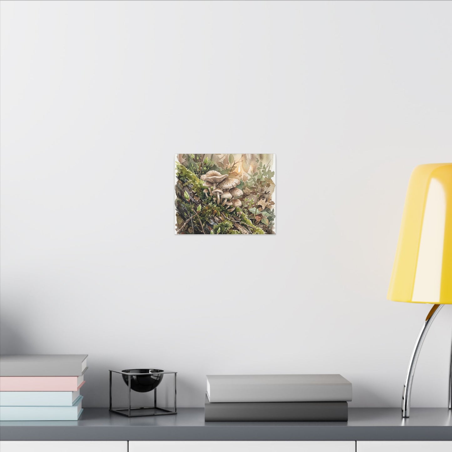 Wild Mushrooms Canvas Art | Spring Japandi Watercolor Art