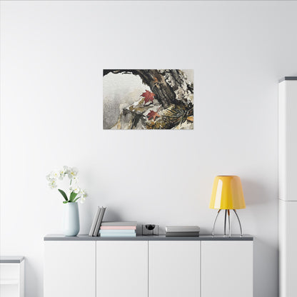 Pine Tree Autumn Canvas Art | Japandi Earthy Design