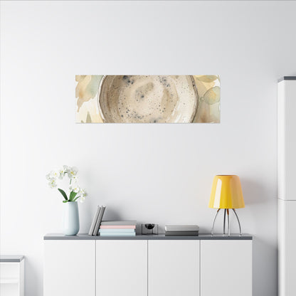 Ceramic Bowl Watercolor Canvas Art | Warm Japandi Art