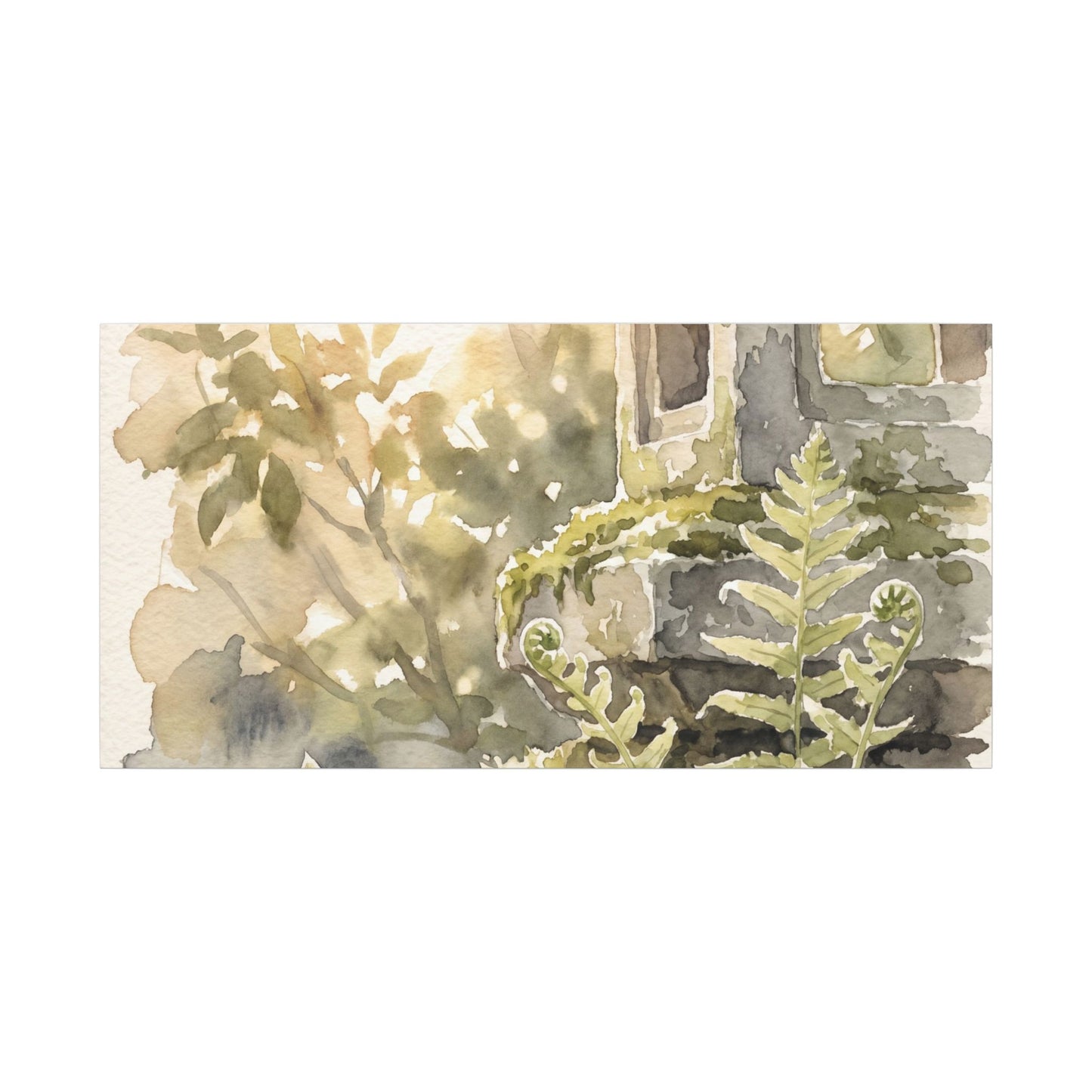 Earthy Stone Lantern Canvas Art - Watercolor Japandi