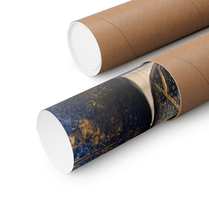 Kintsugi Tea Ceremony in Dawn | Crackle Gold Wall Art Print
