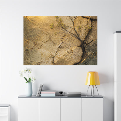 Cracked Earth Spring Canvas Art | Japandi Warm Design