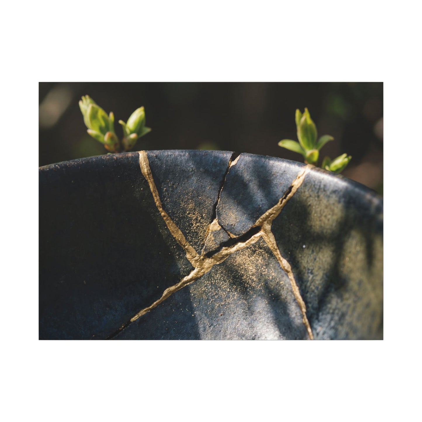 Seijaku Broken Pottery Canvas Art - Dark Japandi Shadow Zen