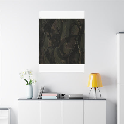 Mixed Media Dark Japandi Textured Canvas Art