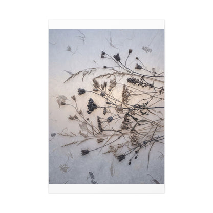 Elegant Dried Flowers Canvas Art - Japanese Pattern Japandi