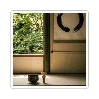 Tranquil Tea Ceremony Sticker - Enso Zen Art Print