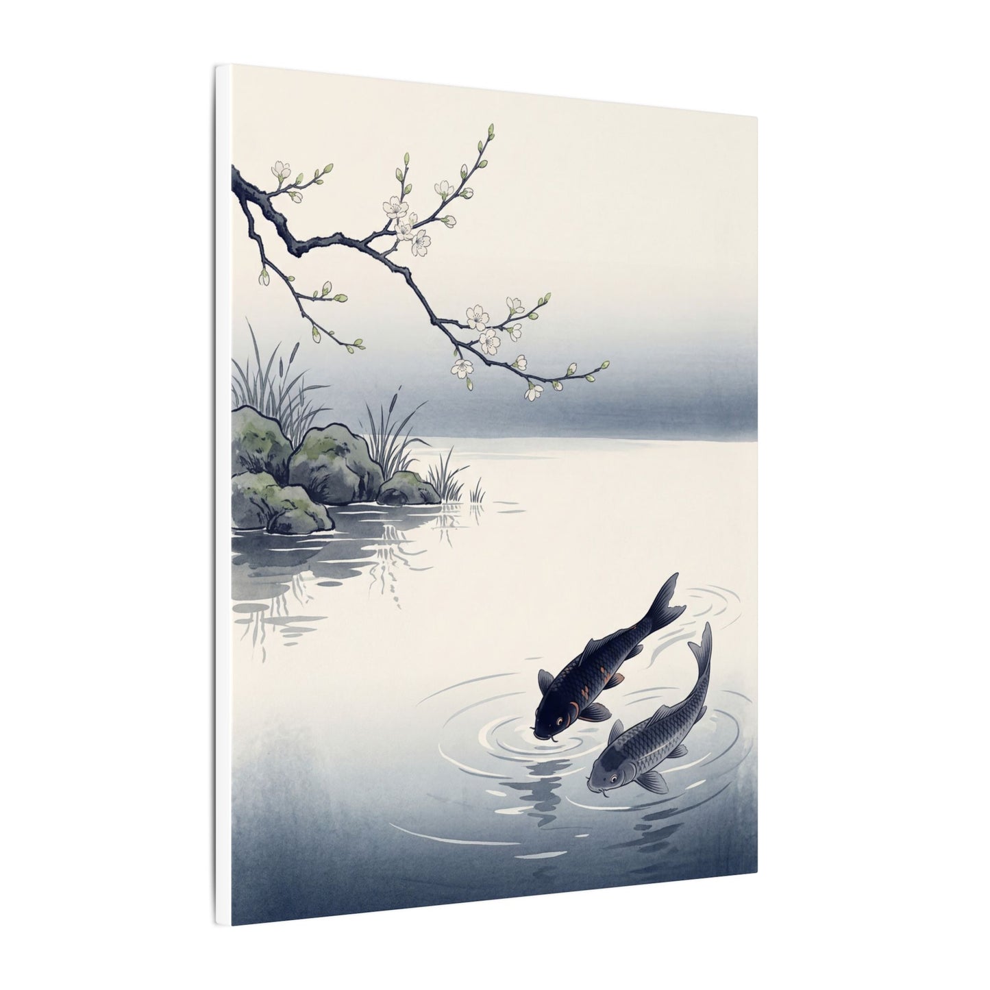 Ma Koi Pond Canvas Art - Zen Ukiyo E Inspired