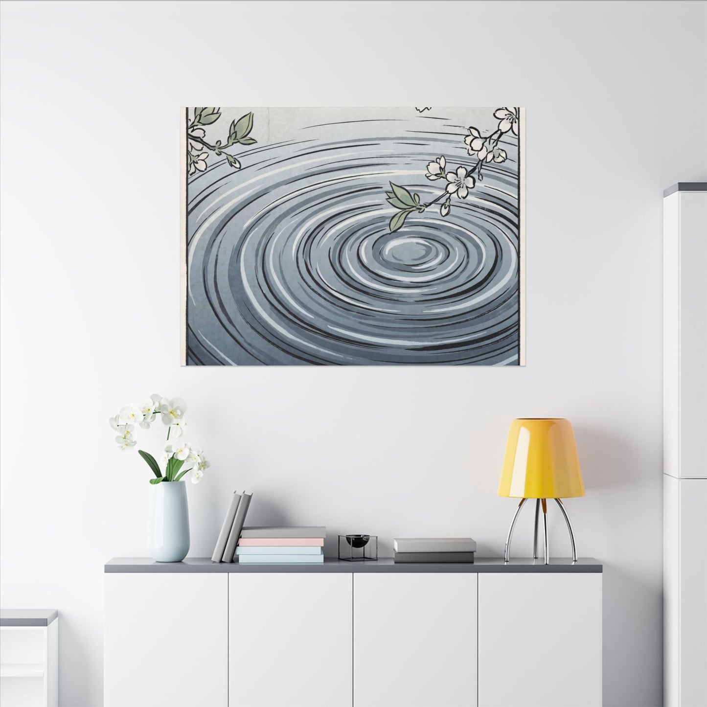 Calm Water Ripple Canvas Art - Ukiyo E Inspired Zen