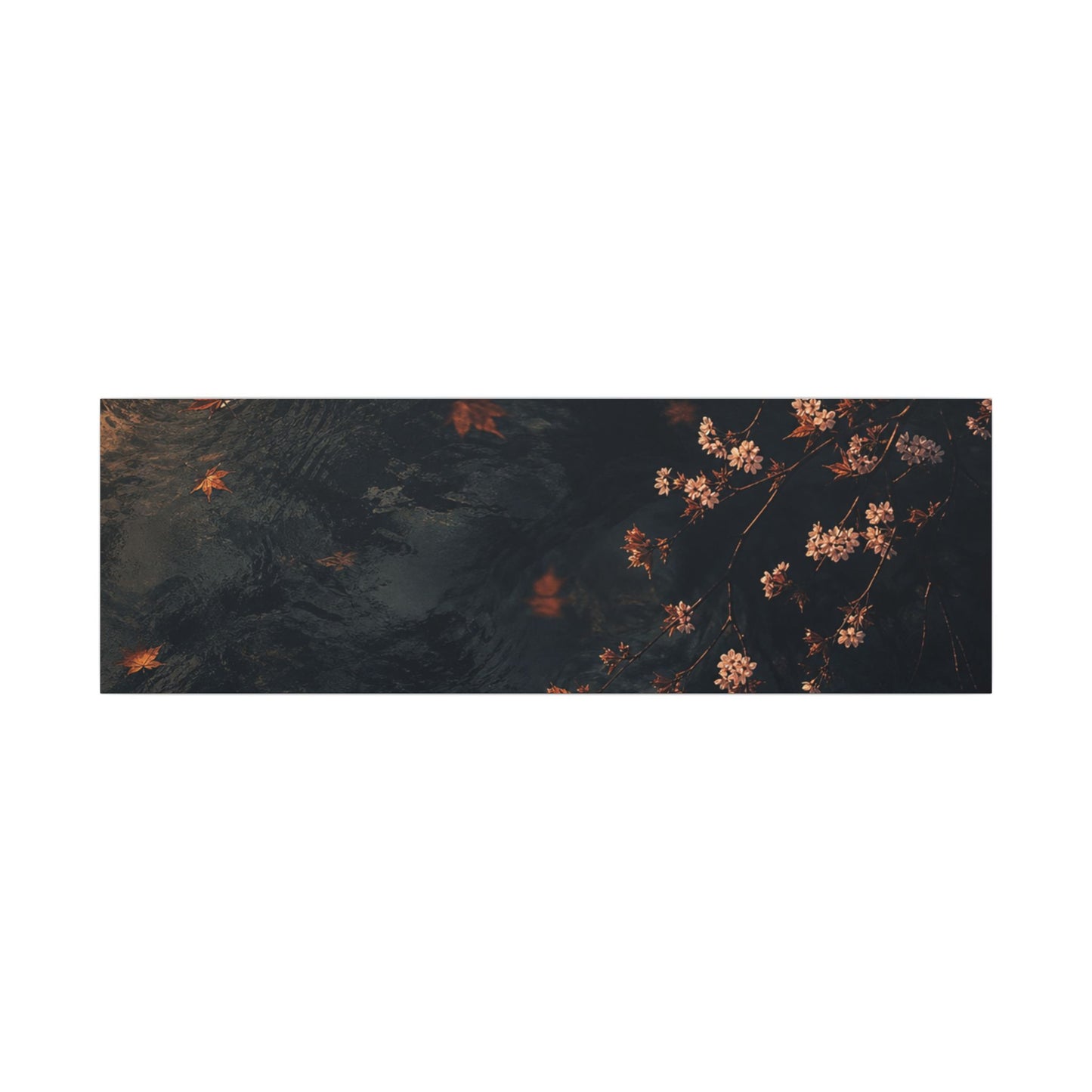Golden Hour Cherry Blossom Canvas Art - Dark Japandi Kanso